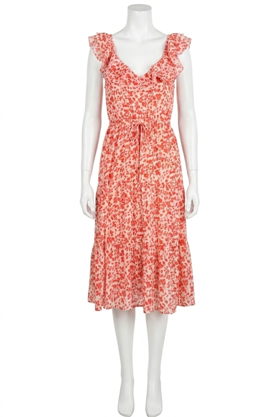 NEW JODIFL scrunchie shoulder midi dress in red